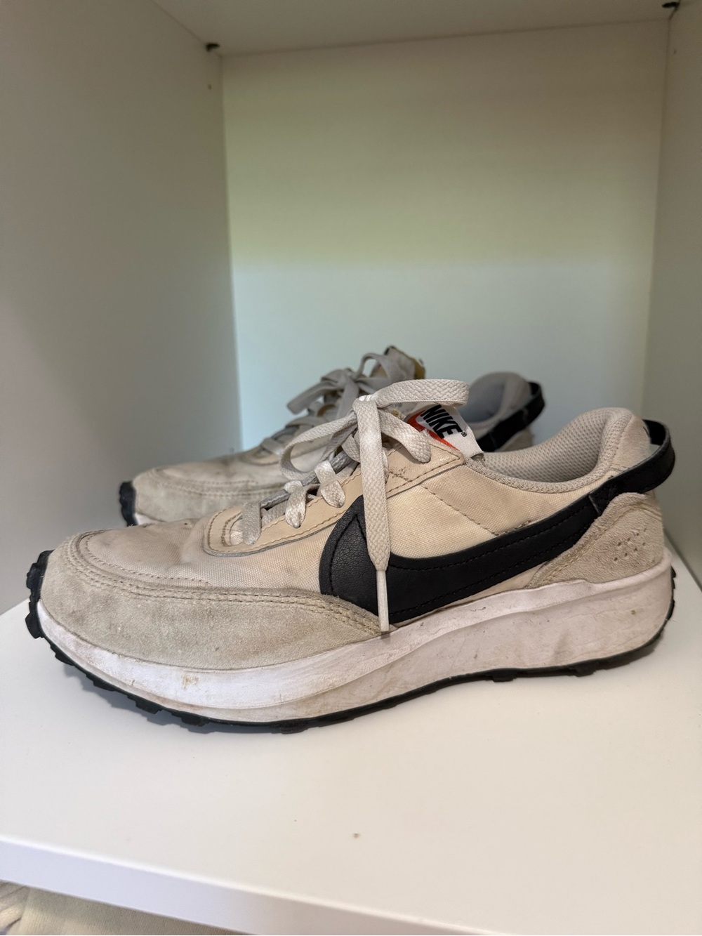 Nike woman’s White and Black Suede casual  Sneakers size 7.5
